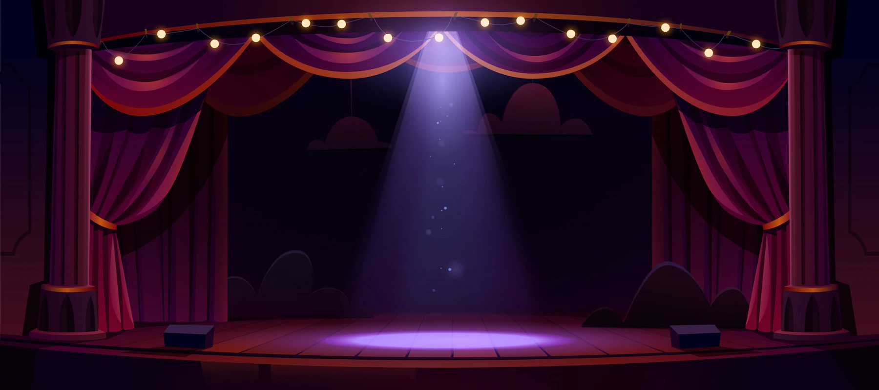 dark theater stage with red curtains and spotlight 107791 2000