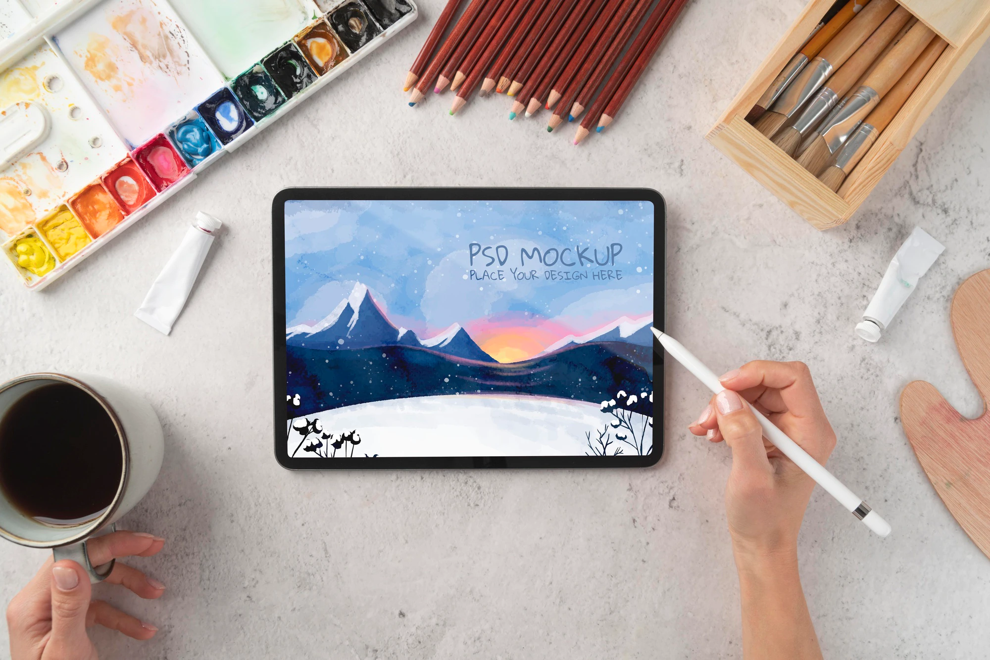 illustrator with beautiful drawing on mock up tablet 23 2149221677
