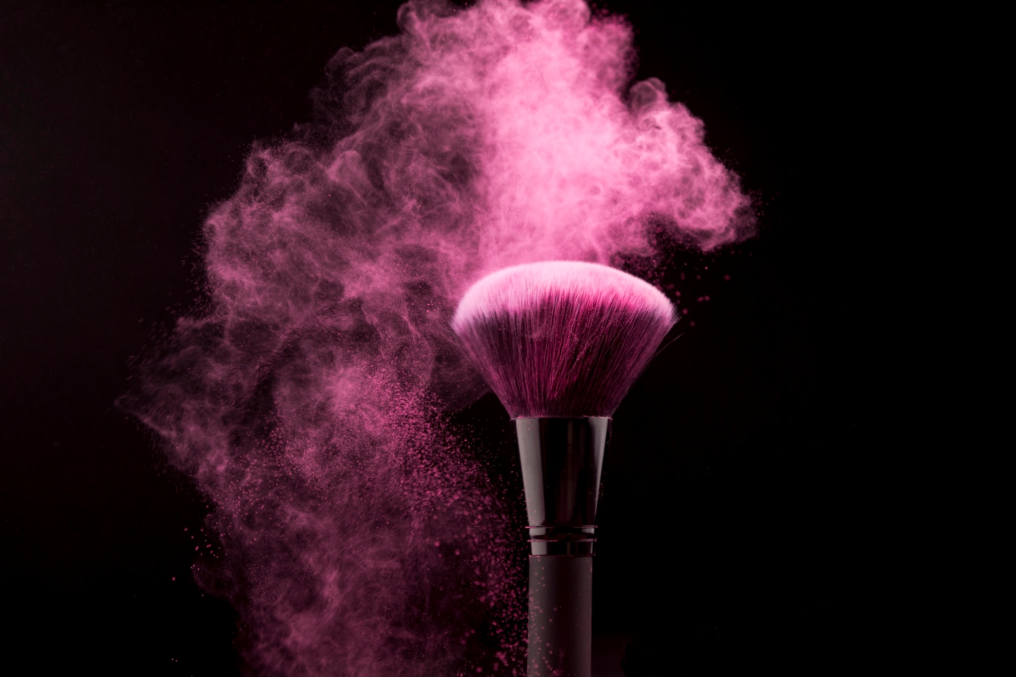 cosmetic brush cloud pink powder dark background 23 2148209048