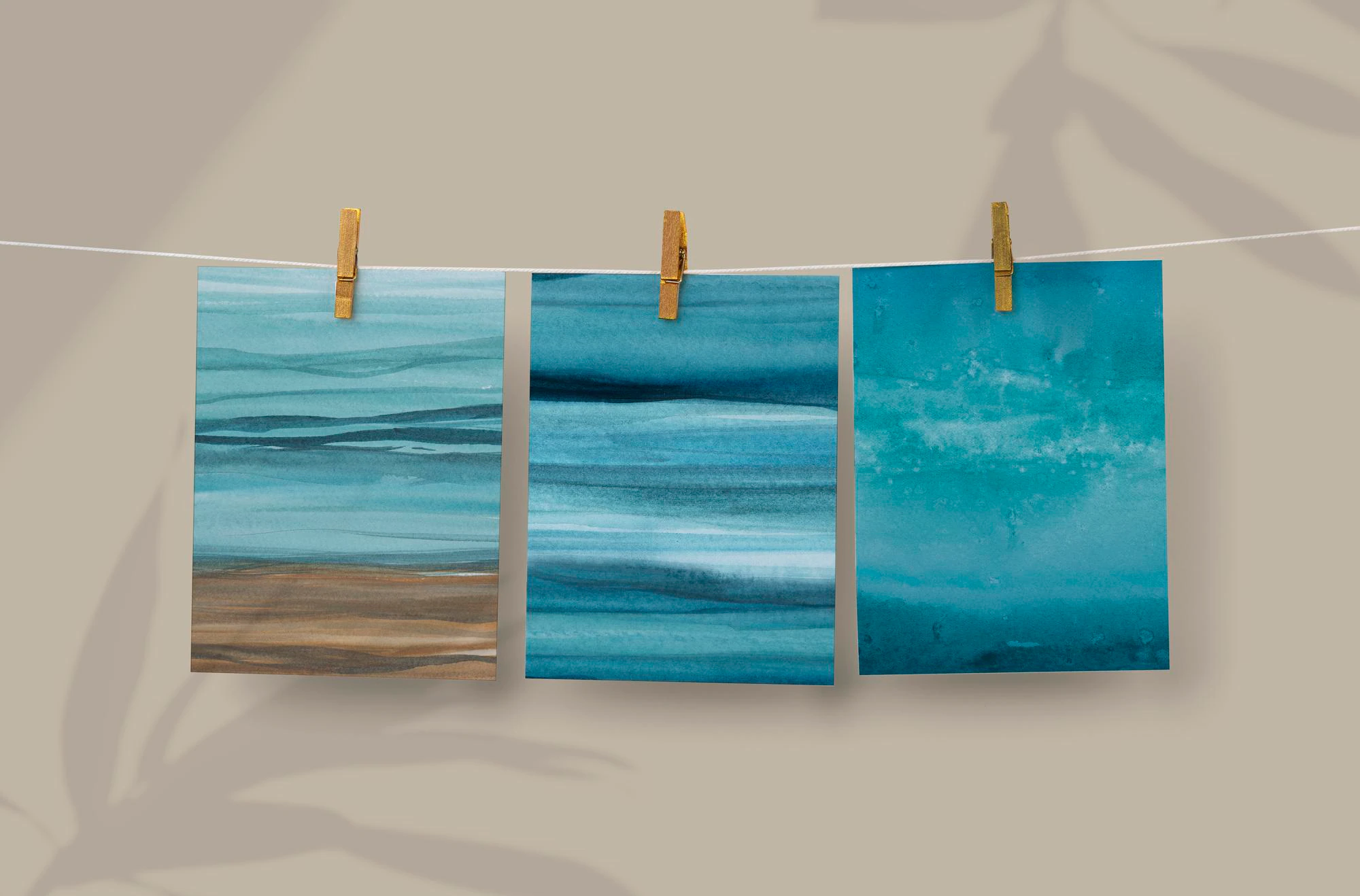 ocean photo psd mockup hanging by wooden clip 53876 129085