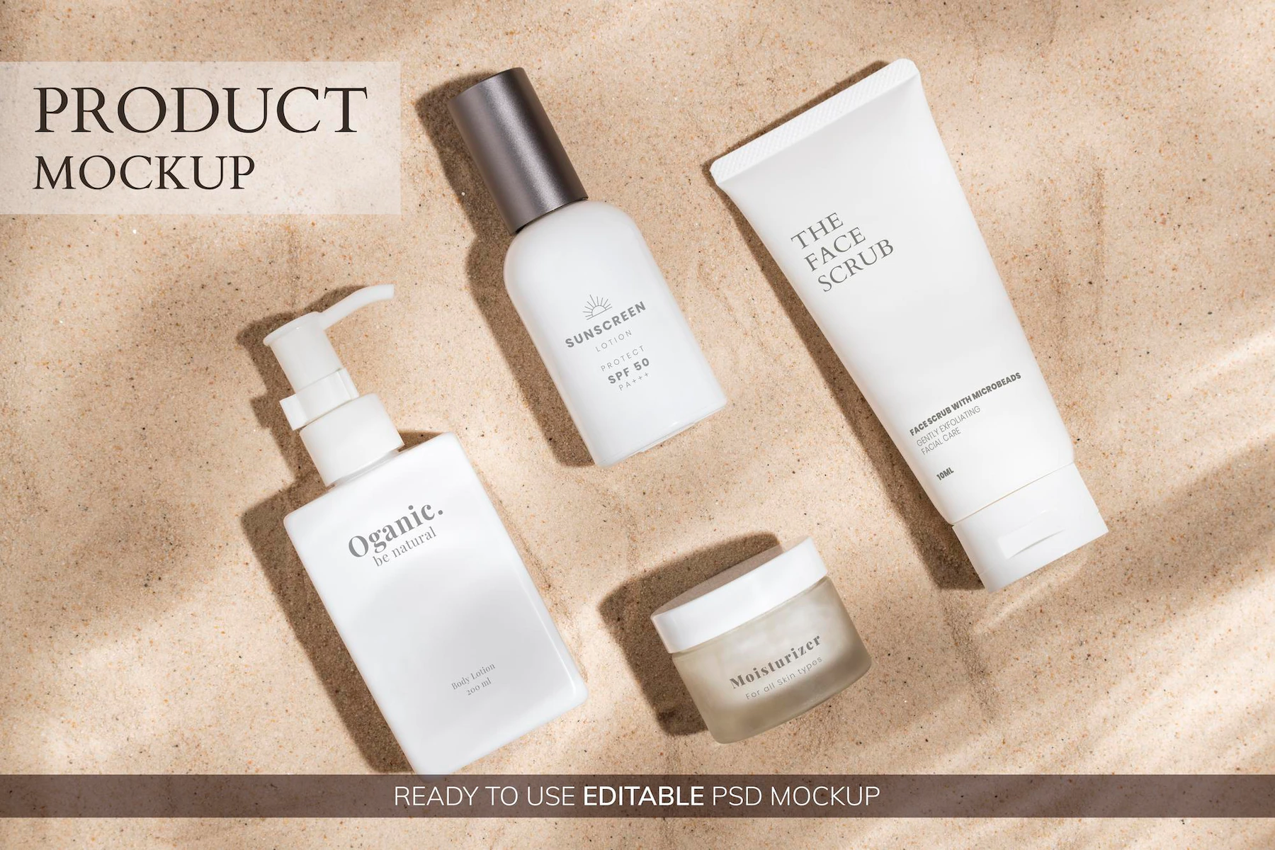 beauty mockup psd cosmetic product packaging beauty skincare set 53876 141377
