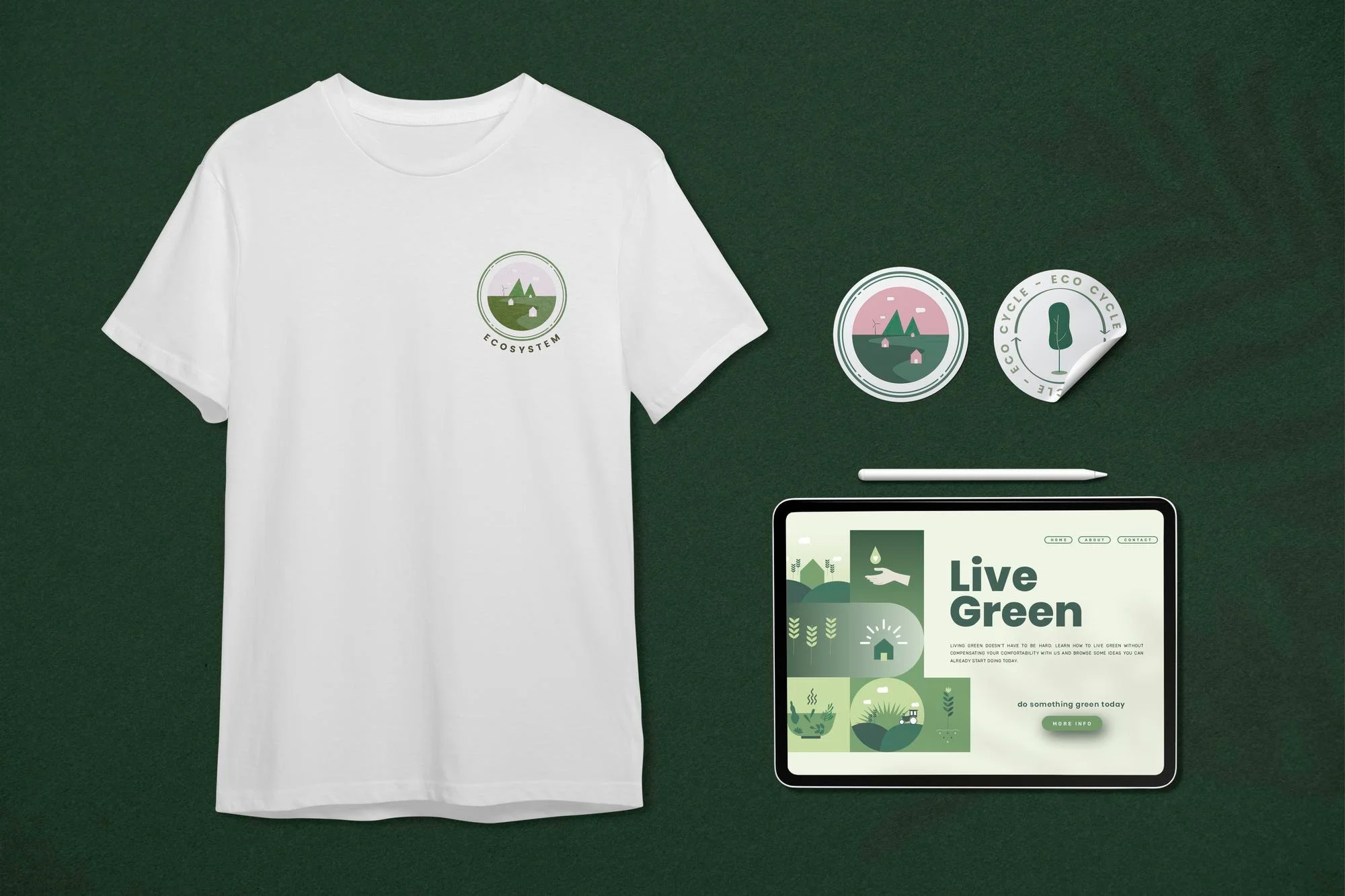 corporate identity psd mockup set with t shirt tablet sticker 53876 138256