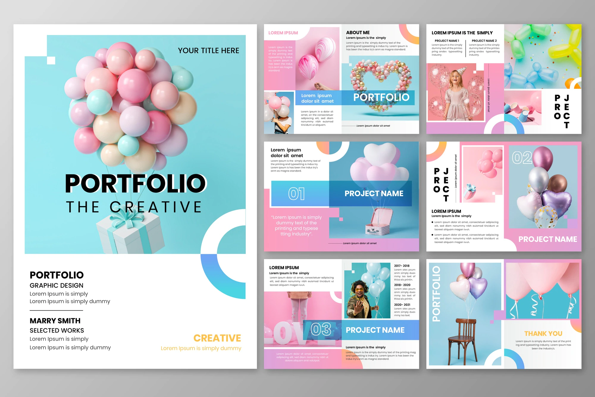 creative gradient portfolio template 52683 79242