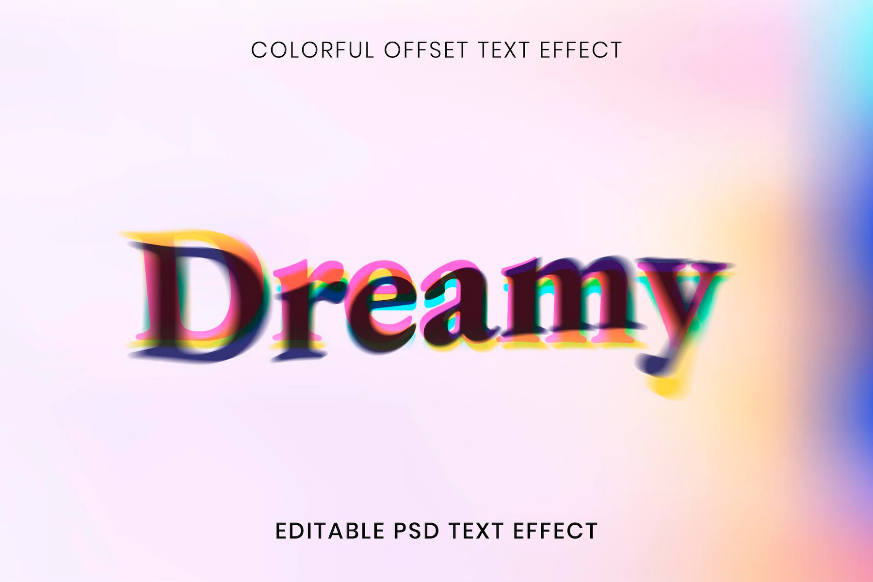editable text effect psd template colorful offset font typography 53876 145069