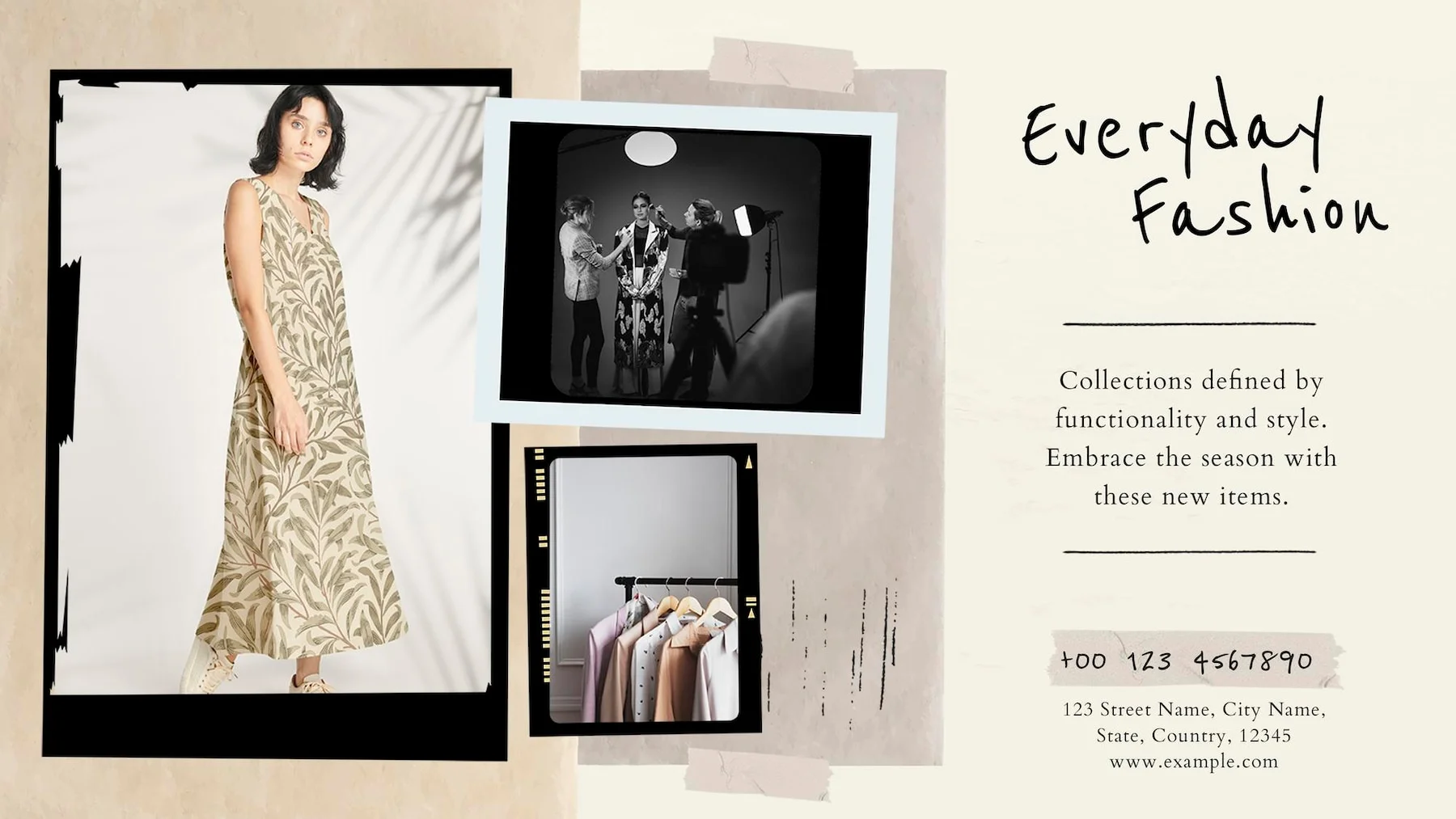 everyday fashion collage template psd vintage photo film blog banner 53876 138842