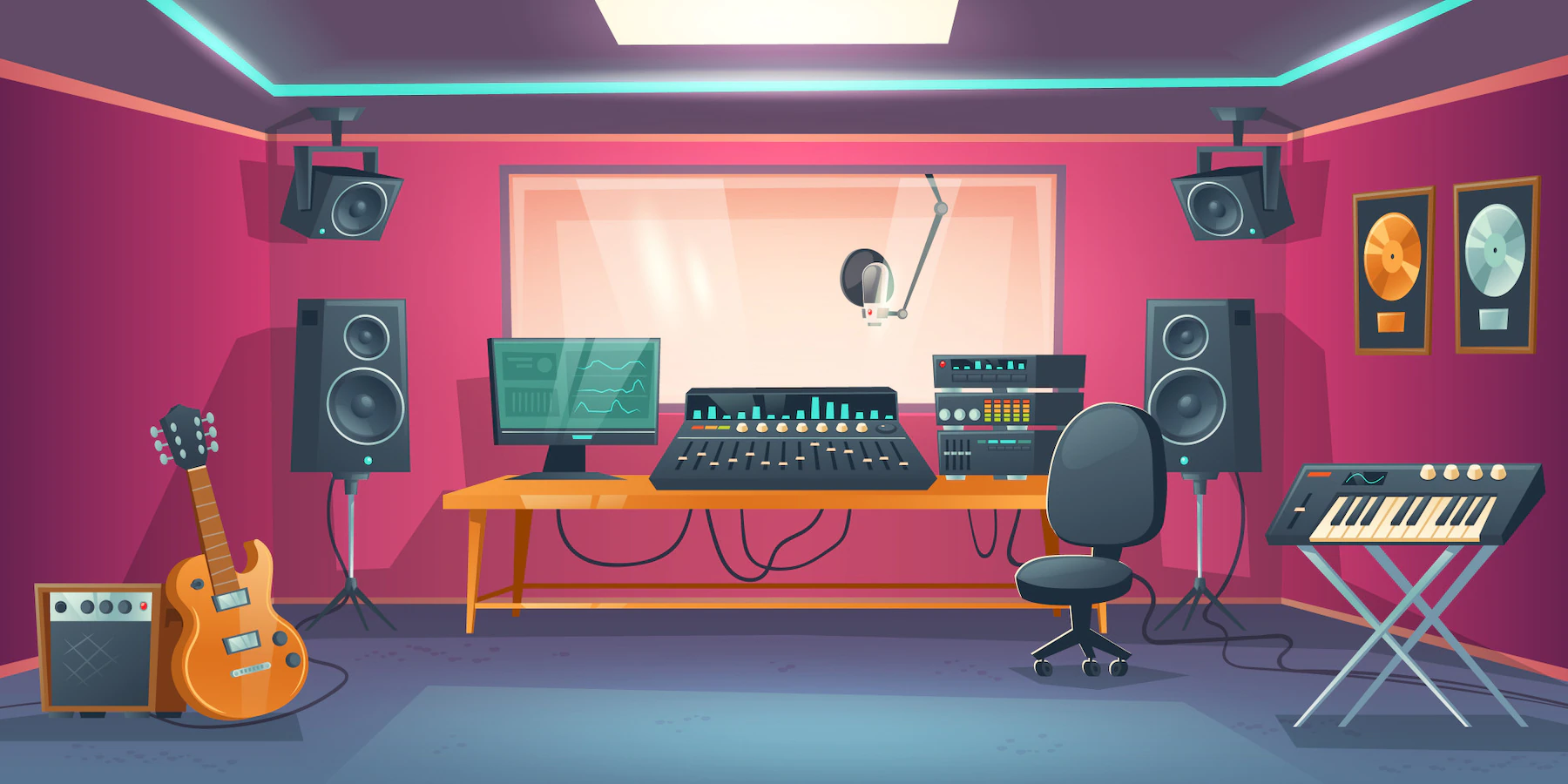 music studio control room singer booth 107791 1637