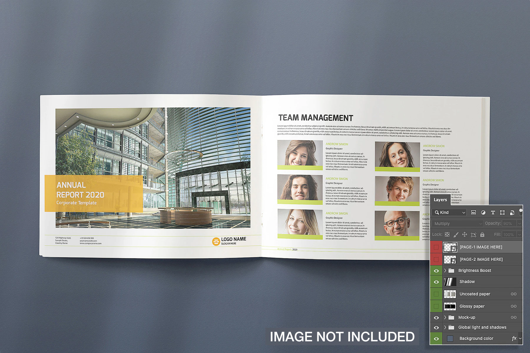 top view opened landscape magazine mockup 211682 8