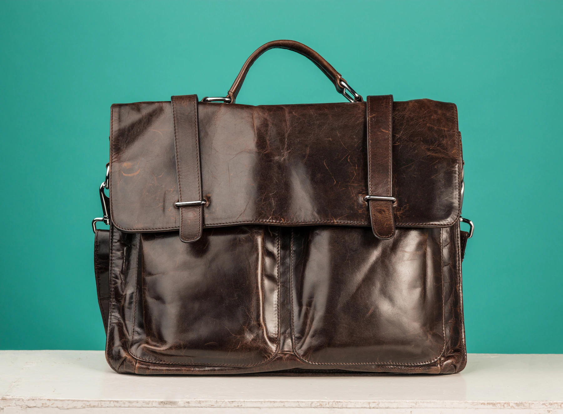 vintage leather briefcase blue 155003 735