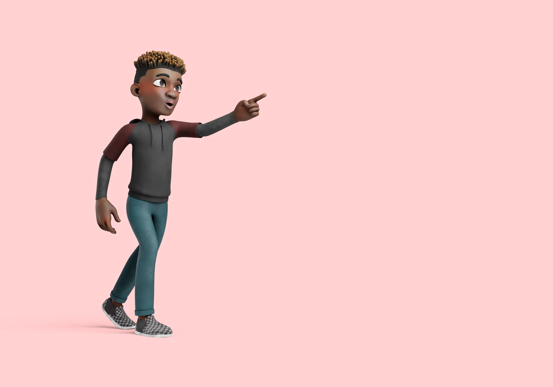 3d illustration male character pose pointing walking 23 2149503992