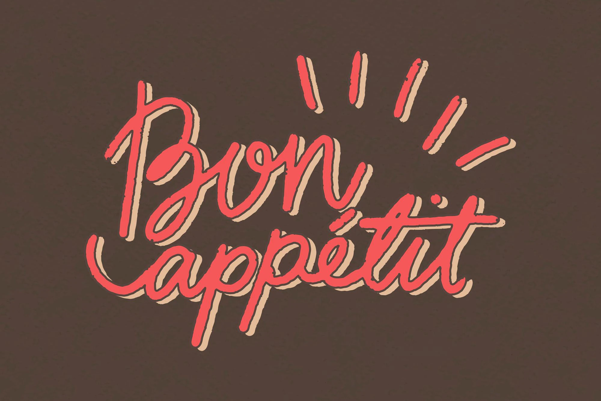 hand drawn bon appetit typography stylized font vector 53876 165104