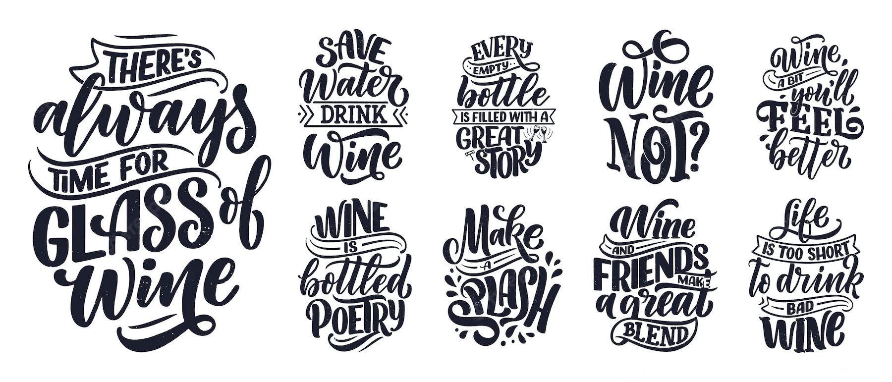 set wine lettering compositions about wine 165578 8
